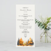 Herfst Woodland, Herfst Bos Trouwdiner Menu (Staand voorkant)