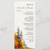 Herfst Woodland, Herfst Bos Trouwdiner Menu (Voorkant)