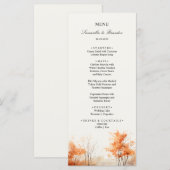 Herfst Woodland, Herfst Bos Trouwdiner Menu (Voorkant / Achterkant)