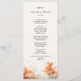 Herfst Woodland, Herfst Bos Trouwdiner Menu
