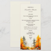 Herfst Woodland, Herfst Bos Trouwdiner Menu (Voorkant / Achterkant)