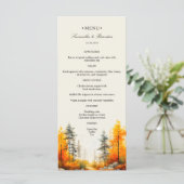 Herfst Woodland, Herfst Bos Trouwdiner Menu (Staand voorkant)