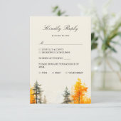 Herfst Woodland, Herfstbos, Pijnbomen RSVP-kaart RSVP Kaartje (Staand voorkant)