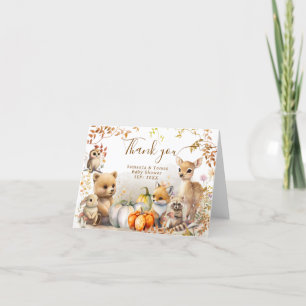 Herfst Woodland Little Pumpkin Baby shower Bedankkaart
