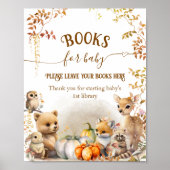 Herfst Woodland Little Pumpkin Baby shower boek Poster (Voorkant)