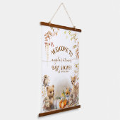 Herfst Woodland Little Pumpkin Baby shower Hangend Wandkleed (Gebogen)
