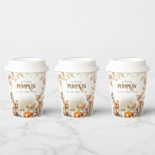 Herfst Woodland Little Pumpkin Baby shower Papieren Bekers