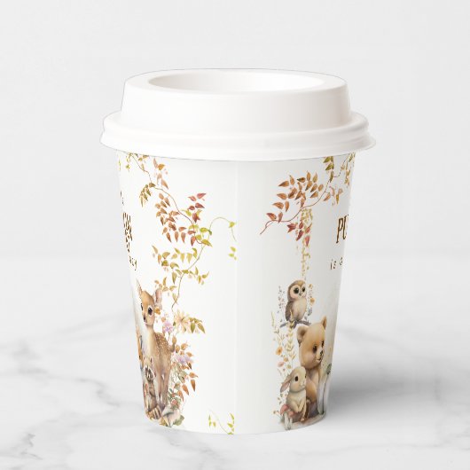 Herfst Woodland Little Pumpkin Baby shower Papieren Bekers (Rechts)