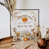 Herfst Woodland Little Pumpkin Baby shower spel Poster