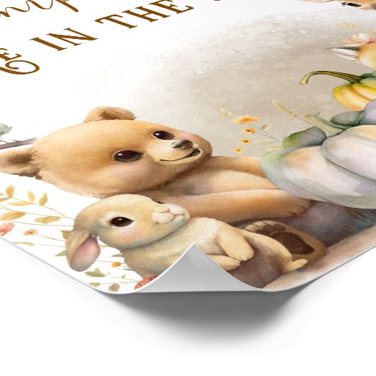 Herfst Woodland Little Pumpkin Baby shower spel Poster (Hoek)