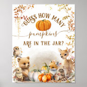 Herfst Woodland Little Pumpkin Baby shower spel Poster (Voorkant)