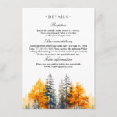 Herfst Woodland, Pijnbomen trouwgegevens Informatiekaartje (Voorkant)