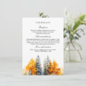 Herfst Woodland, Pijnbomen trouwgegevens Informatiekaartje (Staand voorkant)