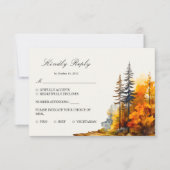 Herfst Woodland, Pine Trees RSVP-kaart RSVP Kaartje (Voorkant)