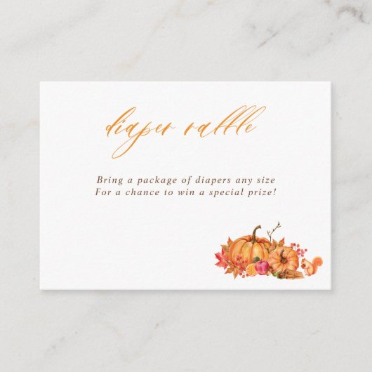 Herfst Woodland pompoenen & bladeren Display Douch Informatiekaartje (Voorkant)