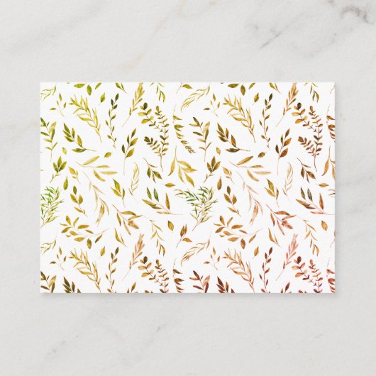 Herfst Woodland Pumpkin Baby shower spel Informatiekaartje (Achterkant)