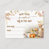 Herfst Woodland Pumpkin Baby shower spel Informatiekaartje (Voorkant)