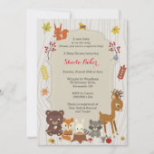 Herfst Woodland thema Baby shower Uitnodiging (Voorkant)