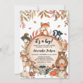 Herfst Woodland Wood Slice Baby shower Kaart (Voorkant)