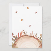 Herfst Woodland Wood Slice Baby shower Kaart (Achterkant)