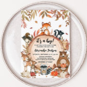 Herfst Woodland Wood Slice Baby shower Kaart