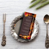 Herfst Woody Brown & Elegant Golden Lijst Wedding Menu