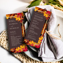 Herfst Woody Brown & Elegant Golden lijst Wedding