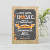 Herfst woonpartij roestvrij herfstpompoen kaart (Staand voorkant)