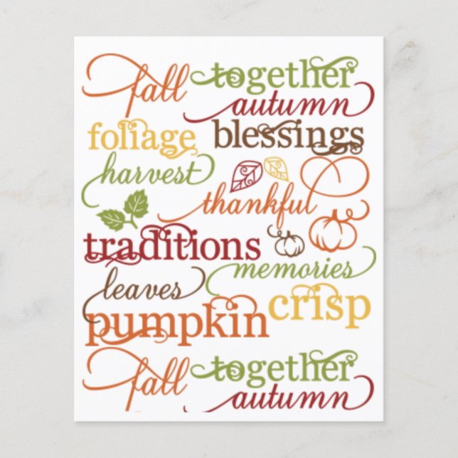 Herfst woorden scrapbook achtergrond (Voorkant)