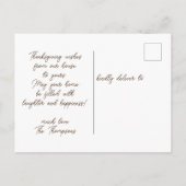 Herfst WordArt Happy Thanksgiving 2022 Brown Briefkaart (Achterkant)