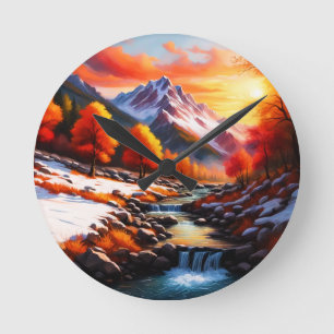 Herfst wordt winter ronde klok