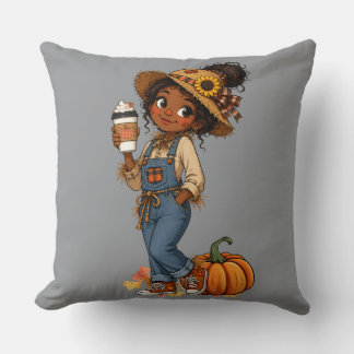 Herfst Worpkussen met Schattig Boerenpoppetje Kussen