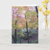 Herfst woud - blanco binnenste Wenskaart Kaart (Gele Bloem)