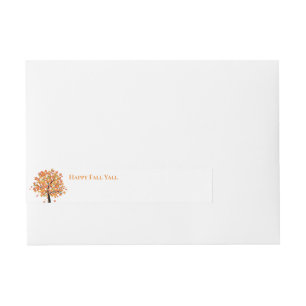 Herfst wrap around mailing label adreslabel wikkel