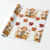 Herfst Wrapping Papier, Herfst vogelverschrikker e Cadeaupapier (Uitgerold)