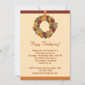 Herfst Wreate Thanksgiving Dinner Invitation Kaart (Voorkant)