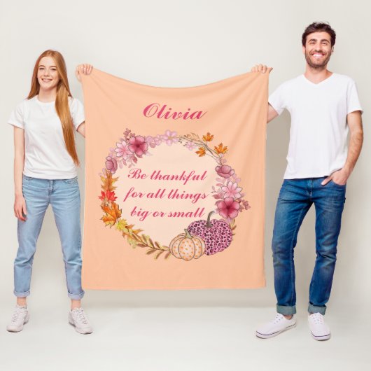 Herfst Wreated Quote Fleece Blanket Deken (In situ)