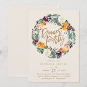 Herfst Wreater Dinner Party Invitation Kaart (Voorkant / Achterkant)