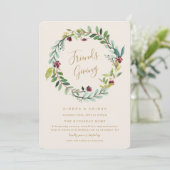 Herfst Wreater Friends Giving Dinner Party Uitnodi Kaart (Staand voorkant)