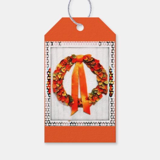 Herfst Wreath Cadeaulabel (Voorkant)