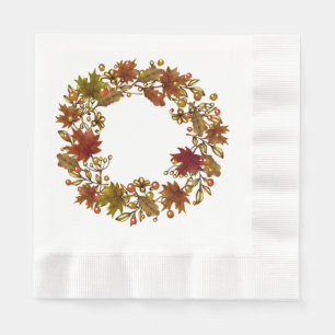 Herfst Wreath Cocktail Paper Napkin Servet