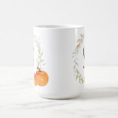 Herfst Wreath en Pumpkin Monogrammed Koffiemok (Center)