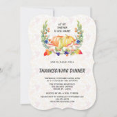 Herfst Wreath Pumpkins Thanksgiving Dinner Kaart (Voorkant)