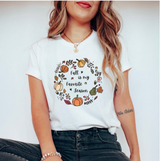 Herfst Wreath Quote - Herfst is mijn favoriete sei T-shirt