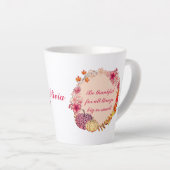 Herfst Wreath Quote Latte Mok (Rechterhoek)