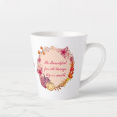 Herfst Wreath Quote Latte Mok (Rechts)