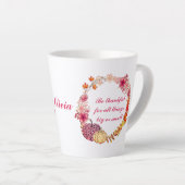 Herfst Wreath Quote Latte Mok (Rechterhoek)