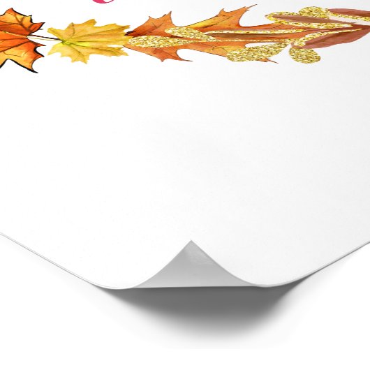 Herfst Wreath Quote Poster (Hoek)