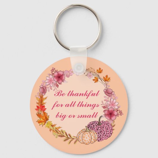 Herfst Wreath Quote Sleutelhanger (Voorkant)