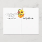 Herfst Wreath Sunflower Pumpkin Moving Announge Aankondigingskaart (Achterkant)